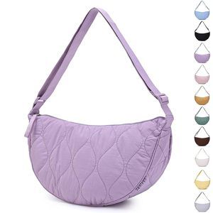 Large Nylon Embroidery Crossbody Bag Men Trendy, Waterproof Quilted o_o